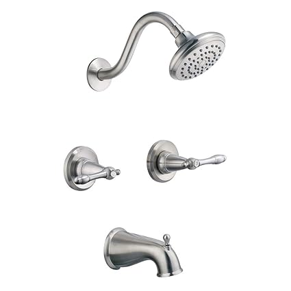 Design House 523480 Oakmont 2 Handle Tub And Shower Faucet Satin