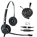 TruVoice HD-150 Office and Call Center Wired QD Headset with Noise Canceling Microphone and HD Speakers - Compatible with Mitel, Nortel, Avaya, Poly, Polycom, Shoretel, Digium, ESI, Fanvil Desk Phone