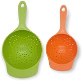 Handy Housewares 2 Piece Colander Set - Nesting Mini Colanders for Berries, Pasta, Veggies (1 Set)