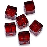 50pcs Adabele Austrian 6mm Faceted Cube Crystal Loose Beads Siam Red Compatible with Swarovski Crystals Preciosa 5601 SSC605