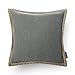 Phantoscope Pack of 2 Farmhouse Decorative Throw Pillow Covers Burlap Linen Trimmed Tailored Edges Grey 18 x 18 inches, 45 x 45 cm