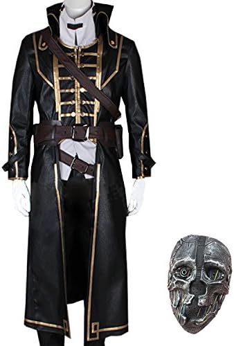 Adult Mens Black Deluxe Uniform with Mask Full Set Halloween