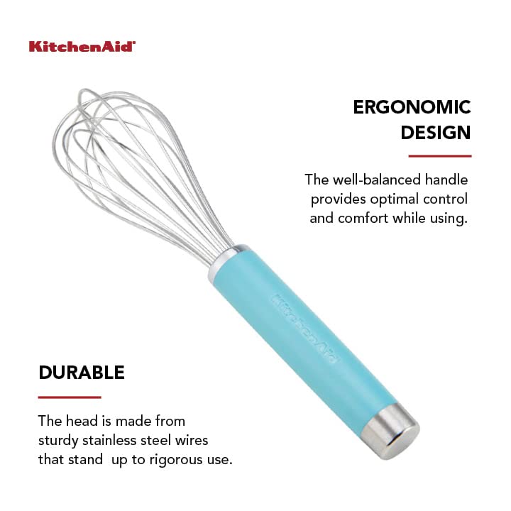 KitchenAid Gourmet Utility Whisk, 10.5-Inch, Matte Aqua Sky