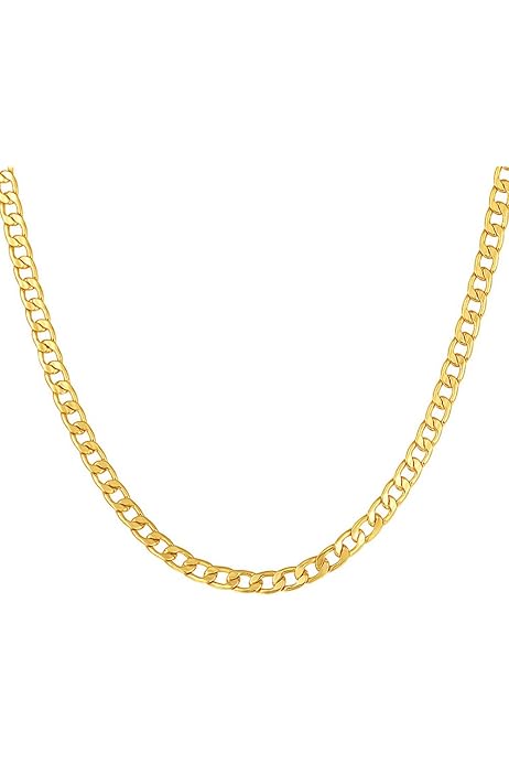 MMTTAO 18K Gold Plated 5MM Wide Cuban 
