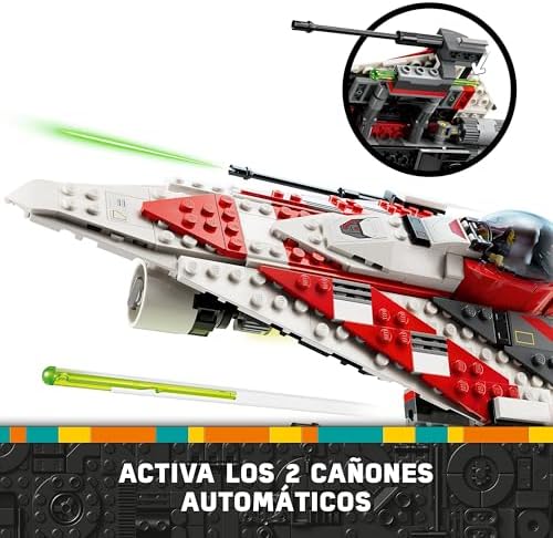 Star Wars Caza Estelar del Jedi Bob, Maqueta de Nave, Juguete de Construcción para Colección, Minifiguras de Personajes, Regalo de Cumpleaños para Niños, Niñas y Fans de 8 Años o Más 75388