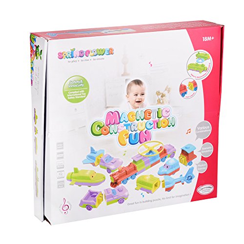 image for ThinkMax Magnetic Vehicles, with Music and Light (8 Vehicles, 24 PCS)