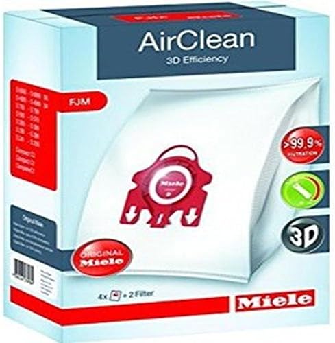 Vacuum Cleaner Bags Miele FJM Vacuum Cleaner Airclean Bags 4 Bags 2 Filters Red Collar Genuine