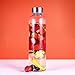 HACI Color 18.5 oz Glass Water Bottle - Eco-Friendly Shatter Resistant Borosilicate Glass Bottle, BPA, PVC and Lead Free, Portable with Nylon Sleeve