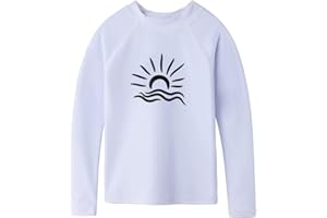 TFJH E Girls & Boys Long Sleeve Rashgurad Swimsuit UPF 50+ Kids Swimwear Sunsuits