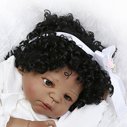Black Reborn Baby Dolls Silicone Full Body Looking Real Import