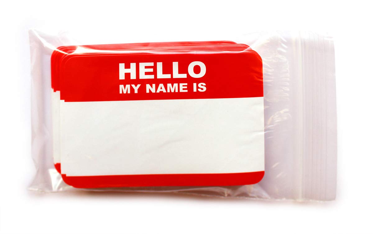 Hello my name is... sticker pack 10.5 x 7.4 cm name plate sticker