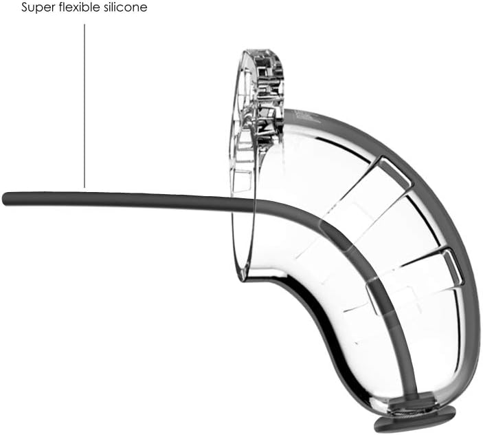 SHOTS Model 15 - Chastity - 3.5" - Cage with Silicone Urethal Sounding, MCG015TRA, Transparent - Image 5