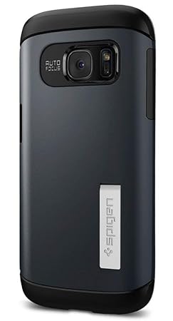 Samsung Galaxy S7 Hülle, Spigen® [Slim Armor] Integrierter Kickstand [Metal Slate] Luftpolster-Technologie an den Kanten / 2-