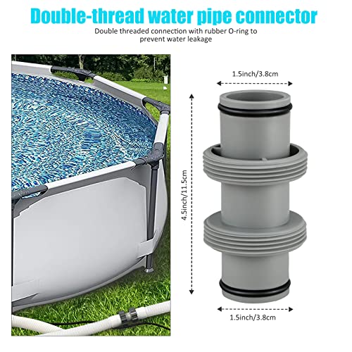 SIGANDG Pool Hose Connector 38 mm, Pool Fittings 38 mm, Connector for Pool Hose Diameter 38 mm, Adapter for Intex/Coleman Pool Hose (2 PCS)