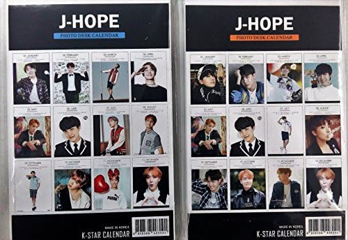 BTS 2018-2019 Bangtan &amp; Individual Member Photo Desk Calendar + 1 L File Holder + 5 Transparent Cards (J-HOPE)