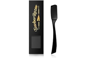 CESTOMEN Professional Barber Razor: Straight Edge, Stainless Steel, Close Shaving for Barbershop & Home Use (Black)