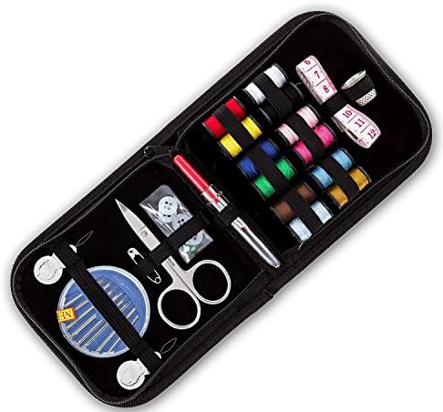 LyonsBlue Mini Sewing Kit for Home, Travel &amp; Emergency + Bonus Packing List - Premium Sewing Supplies, Compact Storage Case