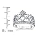 Metal Masters 925 Sterling Silver Cubic Zirconia Princess Crown Tiara CZ Band Ring