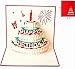 O'Hill 4 Pcs 3D Pop Up Birthday Cards Laser Cut Happy Birthday Greeting Cards with Bookmark