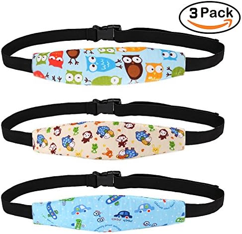 Mocollmax 3Pcs Baby and Infants Car Seat Head Support Pram Stroller Safety Seat Fastening Belt Adjustable Head Support - Easy Installation On Most Convertible Seats - Offers Safety for Kids