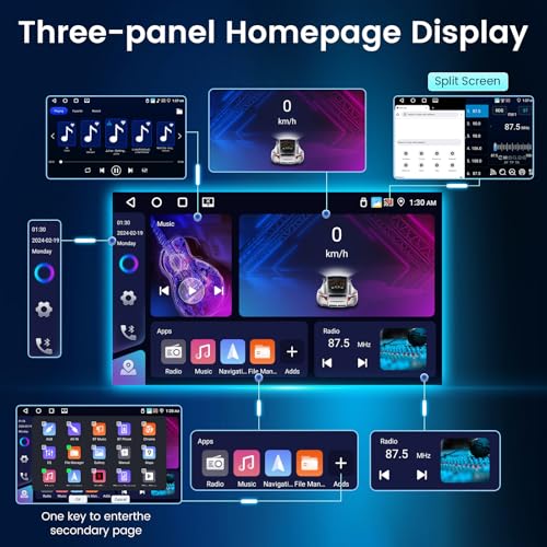 NHOPEEW 4+64G Car Stereo for BMW X3 E83 2004-2012 - 9 Inch Android Stereo with Wireless Carplay and Android Auto - Mirror Link Steering Wheel Controls Split Screen+ Rear Camera and Microphone
