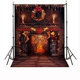 CAMTOA 7x5ft Christmas Photography Background Red Candle Fire Studio Backdrop ( NO INCLUDE THE STAND ! )