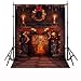 CAMTOA 7x5ft Christmas Photography Background Red Candle Fire Studio Backdrop ( NO INCLUDE THE STAND ! )