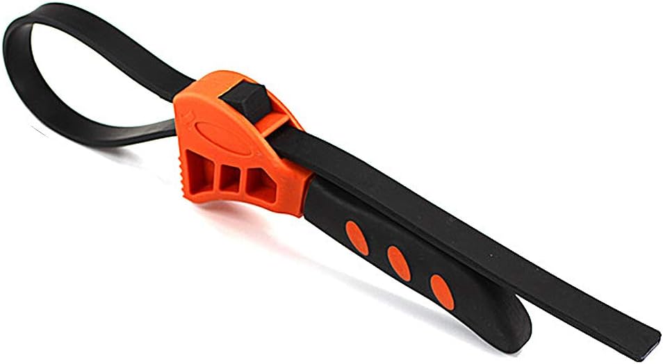 Walmeck Multi-functional Rubber Belt Wrench Adjustable Spanner Bottle Opener Oil Filter Wrench Car Repair Tool