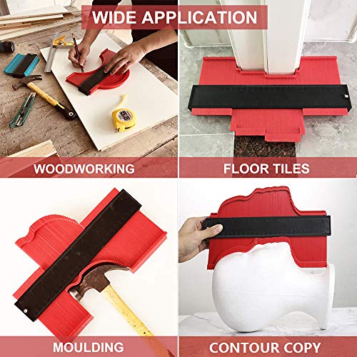 [Upgrade Version] Contour Gauge Duplicator 5 and 10 Widen Profile Gauge Duplicator Copy Irregular Shapes Template Measuring Tool Angle Finder Outline Tiling Laminate Wood Marking (2 Pcs) - Thumbnail 4