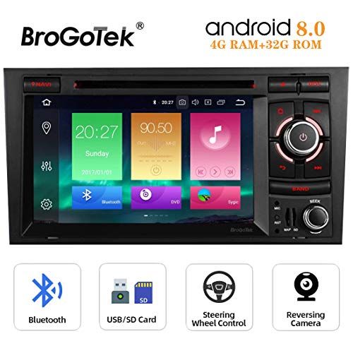 Radio Android 8.0 Coche Autoradio para Audi A4 B7 20042008 S4 B6 RS4 Seat Exeo 7 Pulgadas 2 DIN