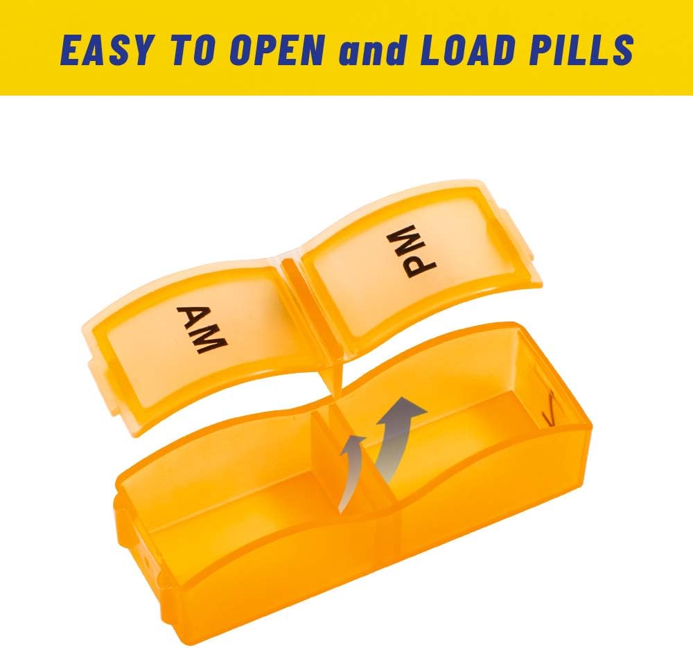 ASprink Monthly Pill Organizer 2 Times a Day, 31 Day Am Pm Pill Box Case, 1 Month 30-Day Medicine Dispenser, Easy-Open/Fill Daily Medications, Vitamins Once a Month (Small Compartment): Health & Personal Care