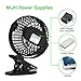 Vaincre 360° Rechargeable USB Clip On Mini Desk Fan, Black Portable Table-Top Fan Fully Adjustable Head, Three Quiet Speeds, Ideal for Office, Home, Travel and More