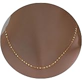 BERISO 14K Gold Plated Choker Necklace for Women Lip Chain Necklace