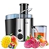 Juicer Machine,DEWINNER Stainless Steel Fruit and Vegetable Juice Extractor Fountain Cold Maker, Centrifugal Fountain with 2 Speed Settings, BPA-Free, Easy Clean Dishwasher Safe with Gift