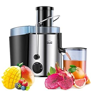 Juicer Machine,DEWINNER Stainless Steel Fruit and Vegetable Juice Extractor Fountain Cold Maker, Centrifugal Fountain with 2 Speed Settings, BPA-Free, Easy Clean Dishwasher Safe with Gift