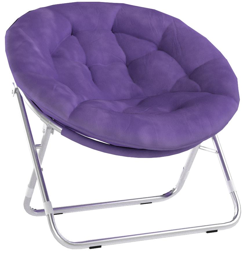purple fuzzy chair