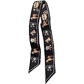 JERLA 100% Mulberry silk Scarf Head Hair Ribbon Handbag Handle wrap Tie Bundle Neckerchief Scarf for women