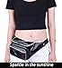 Shiny Neon Fanny Bag for Women Rave Festival Hologram Bum Travel Waist Pack (Black)