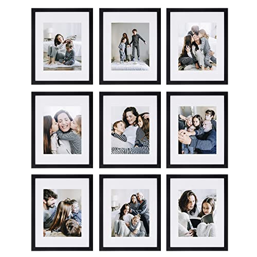 Sheffield Home 9 Piece Gallery Wall Frame Set, 11x14 in. matted to 8x10