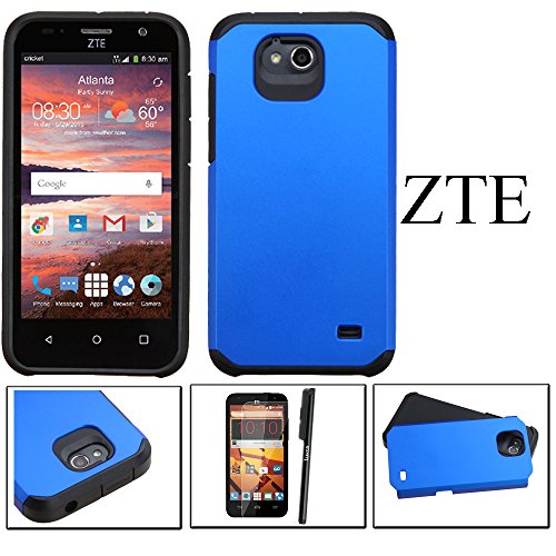 ZTE Maven Case, ZTE Overture 2 Case, ZTE Fanfare Case, Luxca (Tm) Hybrid Heavy Duty Rugged Impact Advanced Armor Soft Silicone Cover Hard Snap On Astronoot Case (Blue)