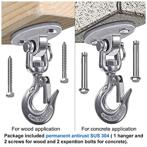 Besthouse Permanent Antirust Stainless Steel Heavy Duty Swing Hanger, 770 LB Capacity, 2 Screws for Wooden and 2… - Image 5