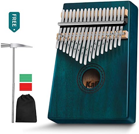 AKARY 17 Key Kalimba Thumb Piano, African Mbira Finger Piano Percussion Keyboard Portable Music Instrument Key C (Blue)