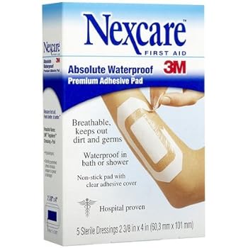 Nexcare Absolute Waterproof Premium Adhesive Pad, 2-3/8