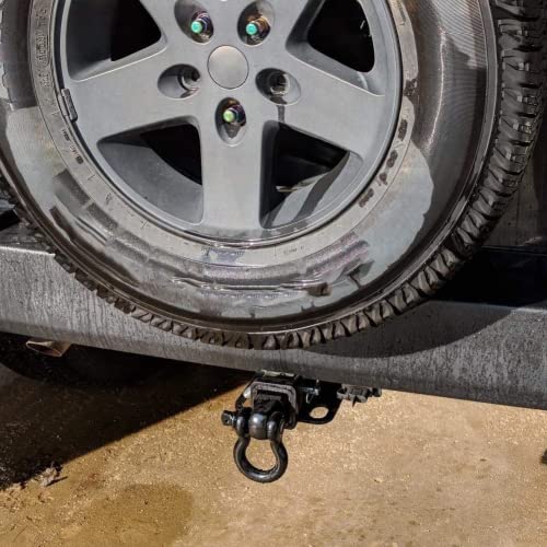 2" Trailer Hitch Receiver D-Ring Bow Shackle - 3/4" Heavy Duty, Black Powder-Coated, For Off-Road Recovery & Towing