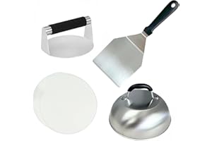 Hamburger Smasher, Hamburger Patty Maker, Hamburger Press, Grill Press – 4 PCS Stainless Steel Burger Press Set for Perfect P