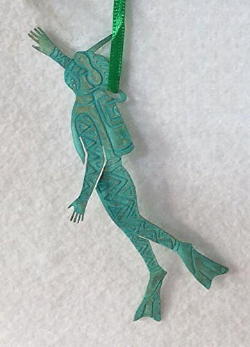 Scuba Diver (male) Original Brass Ornament with Patina Finish