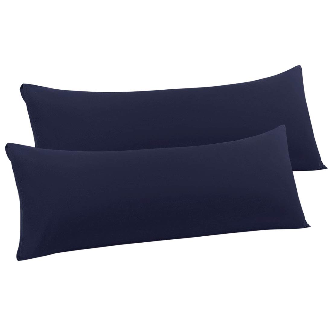 PiccoCasa Body Pillow Cover with Envelope Closure, Set of 2 Pillow Case for Long Bolster Pillow, Soft Microfiber Body Pillow Covers Navy Blue 50 x 140cm/ 4ft. 6in