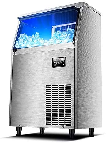 JINRU Commercial Ice Maker Automatic Built-In Stainless Steel under Counter/Freestanding/Portable Ice Machine for Restaurant Bar, 55Lbs/24H