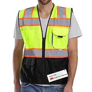 Dib-Safety-Vest-Reflective-with-Pockets-and-Zipper-High-Visibility-Mesh-ANSI-Class-2-Made-with-3M-Reflective-Tape-Yellow-and-Black-L