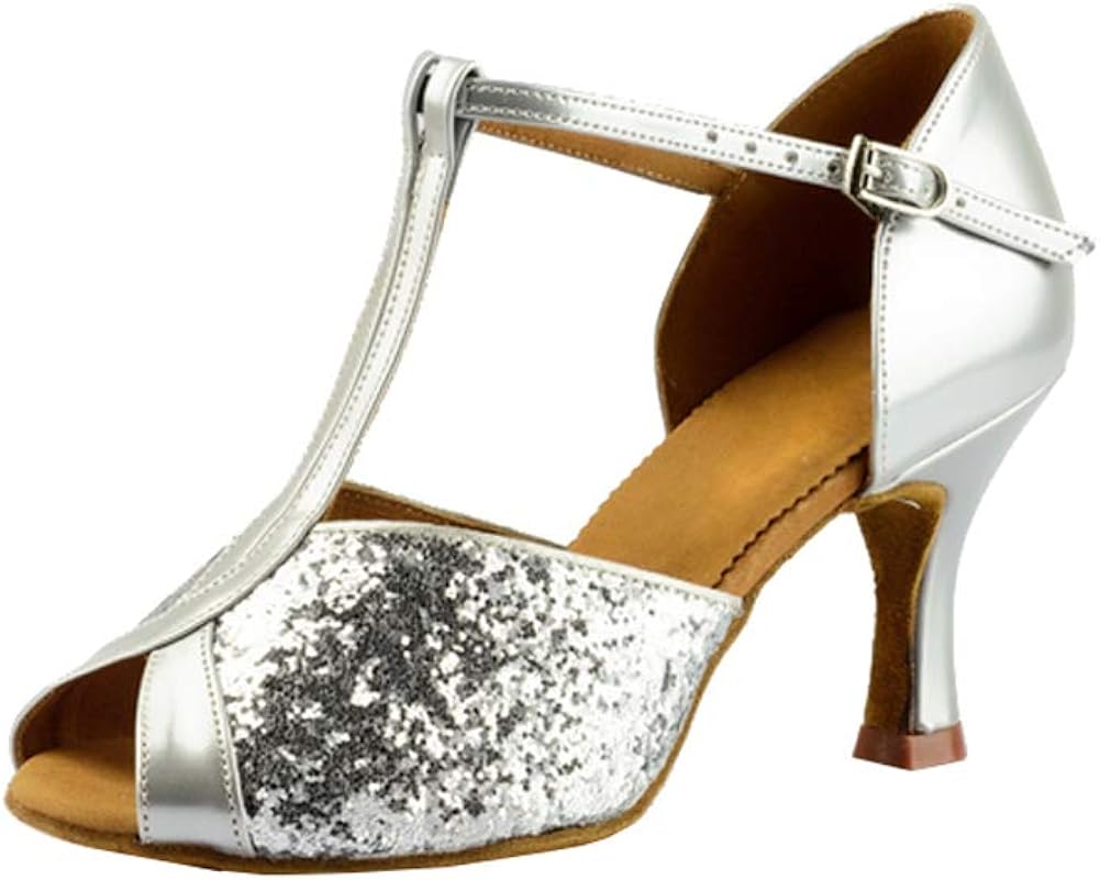 Latein Tanzschuhe Damen - Riemchen Schuhe Mit Weichem Boden